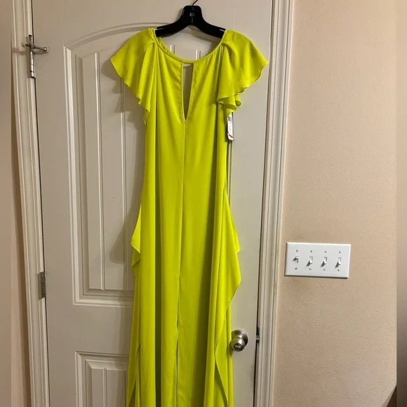 slim fit dress slacks BCBG Maxazria Chloe Dark Lime Yellow Green Short Mini Dress Pre-Owned